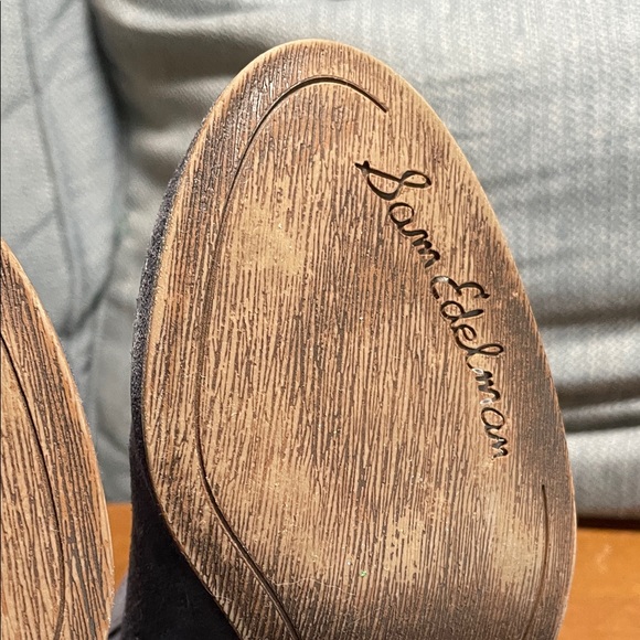 Sam Edelman Blue Suede Ankle Boots, blue suede shoes - Picture 3 of 12